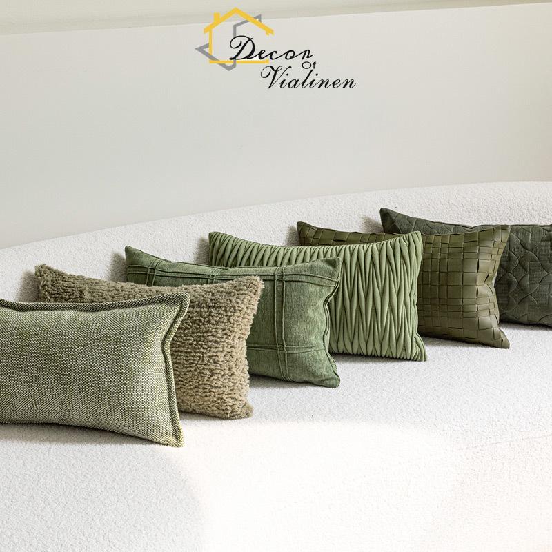 Velvet Ribbon Roll - Grünes Taillen kissen, minimalist isches Sofa