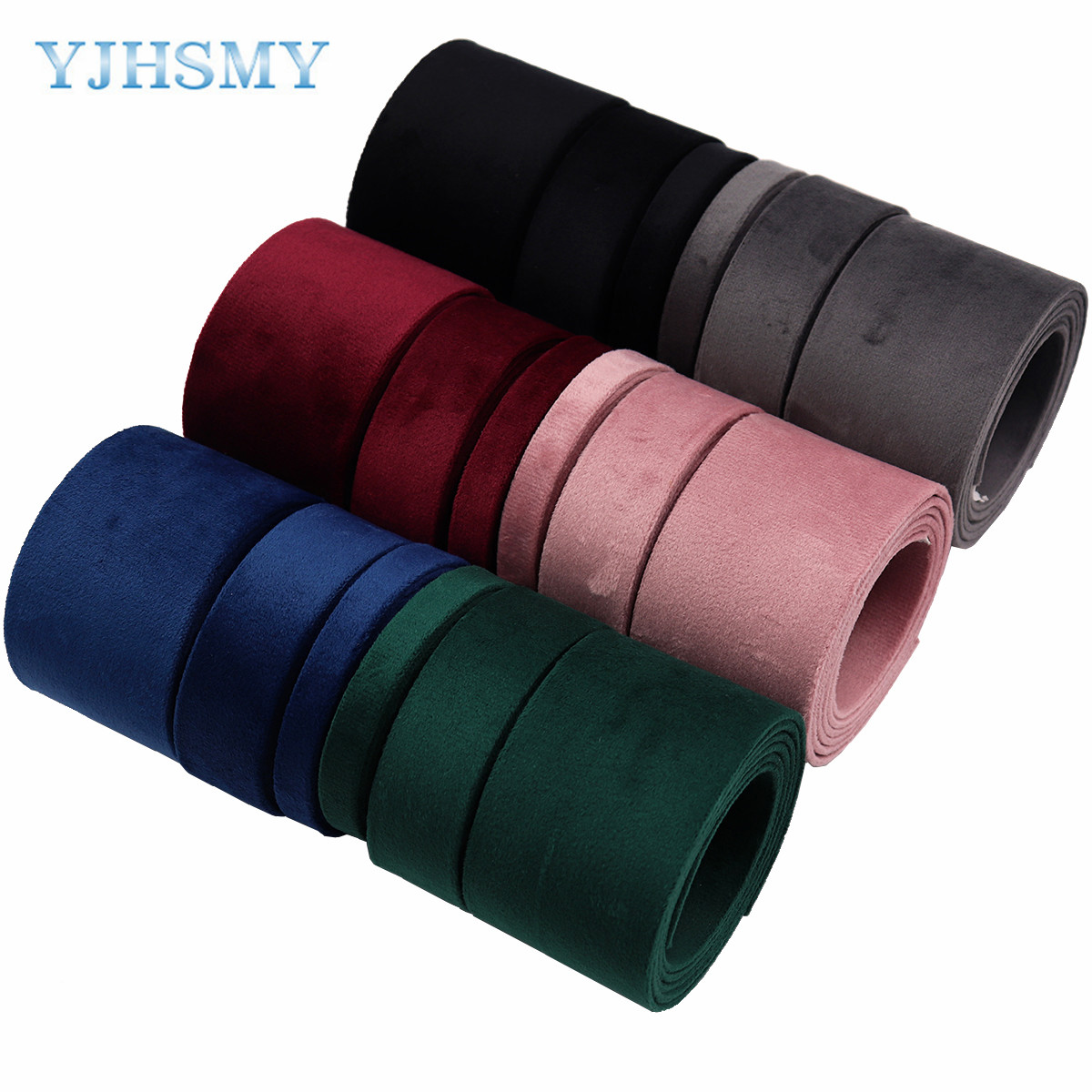 Velvet Ribbon Roll - Samtband, doppelseitige Stoffbänder, 5 Yards, Blumenmuster,
