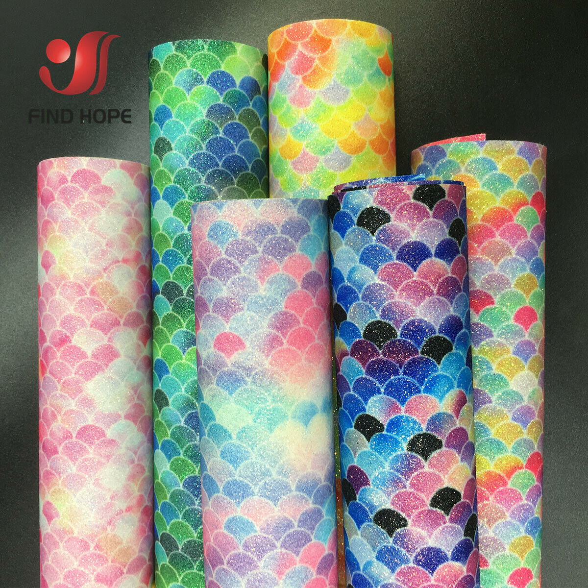 Glitter Vinyl Roll - Meerjungfrau Regenbogen schillernden funkelnden Glitzer Stoff