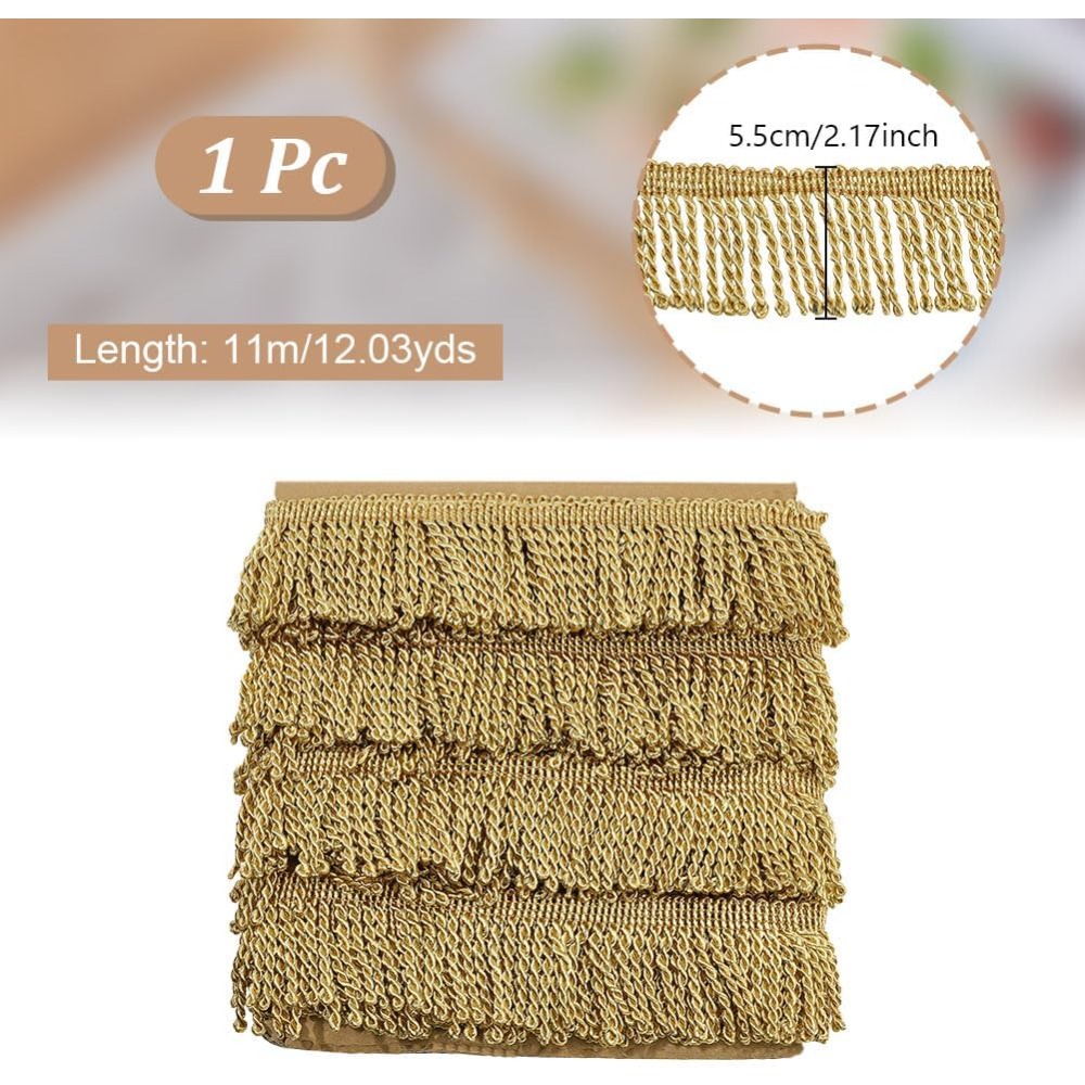 Tassel Fringe Trim - 12 Yards x 2,2 Zoll Fransenbesatz
