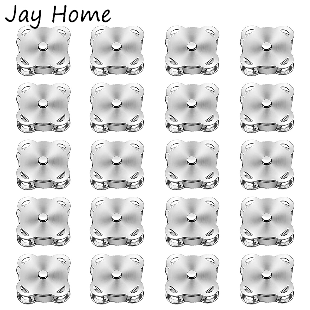 Iron On Stud Set - 20 Sets Magnetische Taste Metall Snaps
