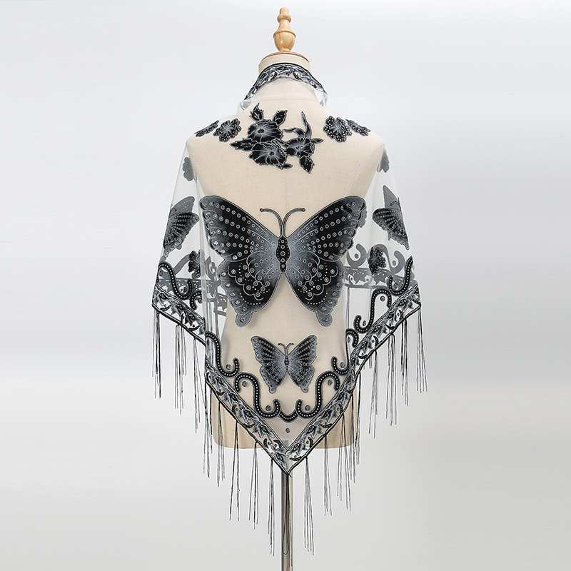 Tassel Fringe Trim - Mode Dreieck Schal Schmetterling Stickerei Spitze