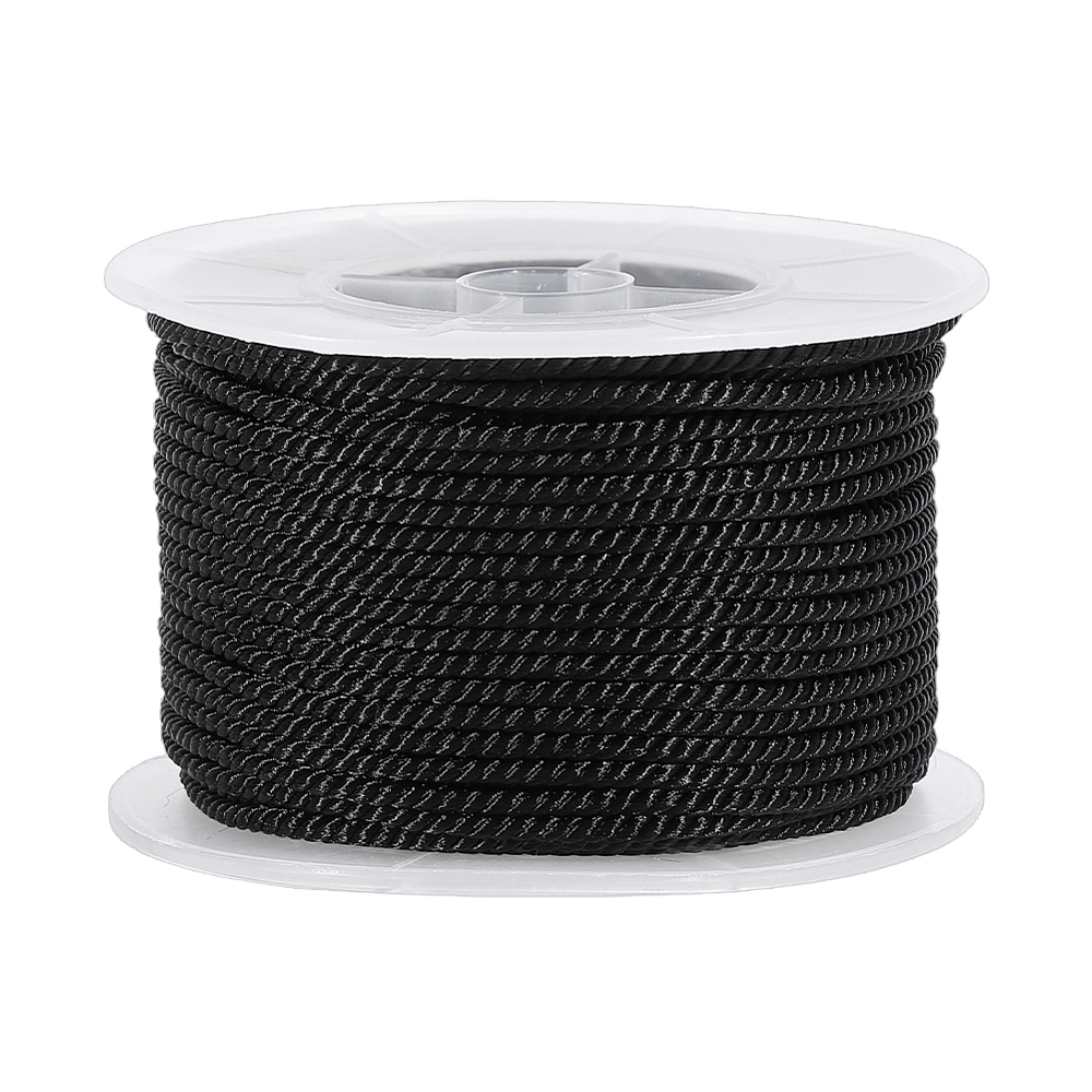 Cord Trim Twisted - 27,34 Yards Schwarze Gedrehte Kordel 2,5mm
