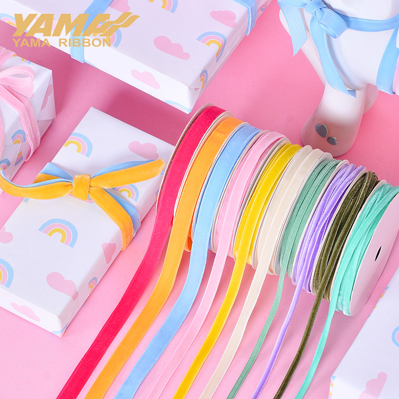Velvet Ribbon Roll - YAMA-Monochrom Samtband, Hochzeits handwerk, Bekleidungs zubehör,