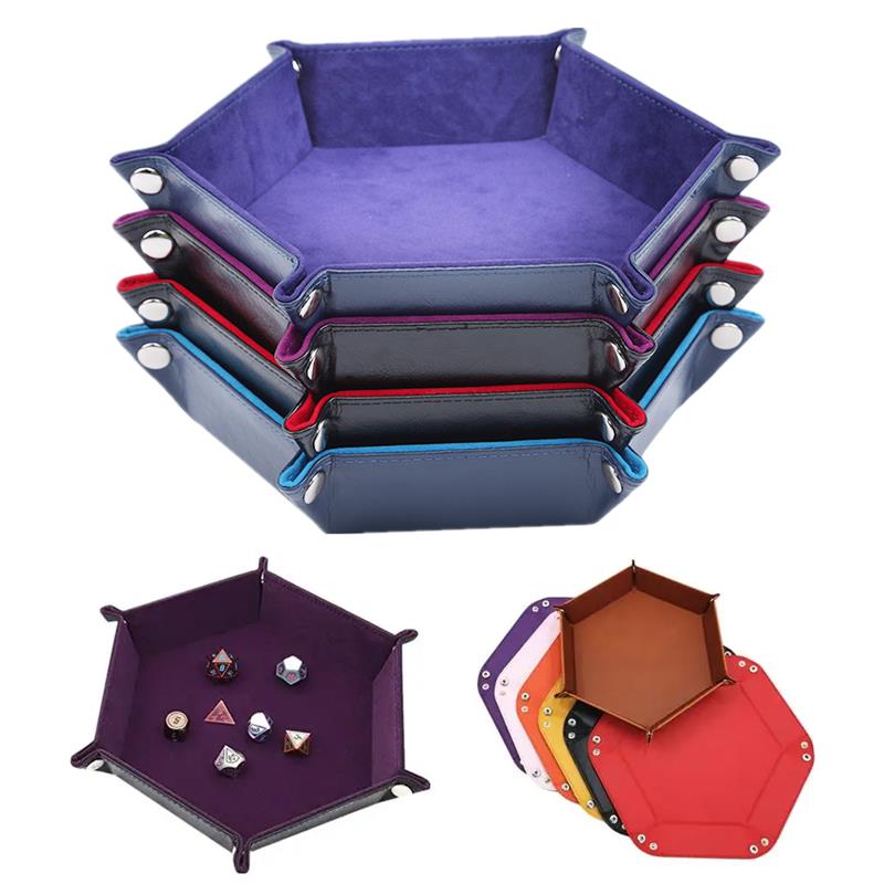 Velvet Ribbon Roll - Rollbare, faltbare sechseckige Würfelablage aus PU-Leder