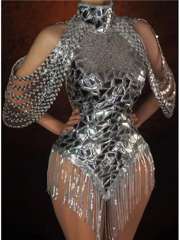 Rhinestone Banding Trim - Strass funkelnde silberne Pailletten Trikot Bling