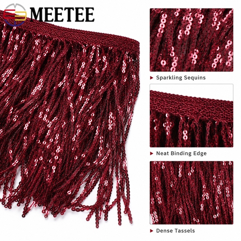 3/5 Yards 20cm Pailletten-Quas – Fringe Ribbon Sewing Bewertung und Preis