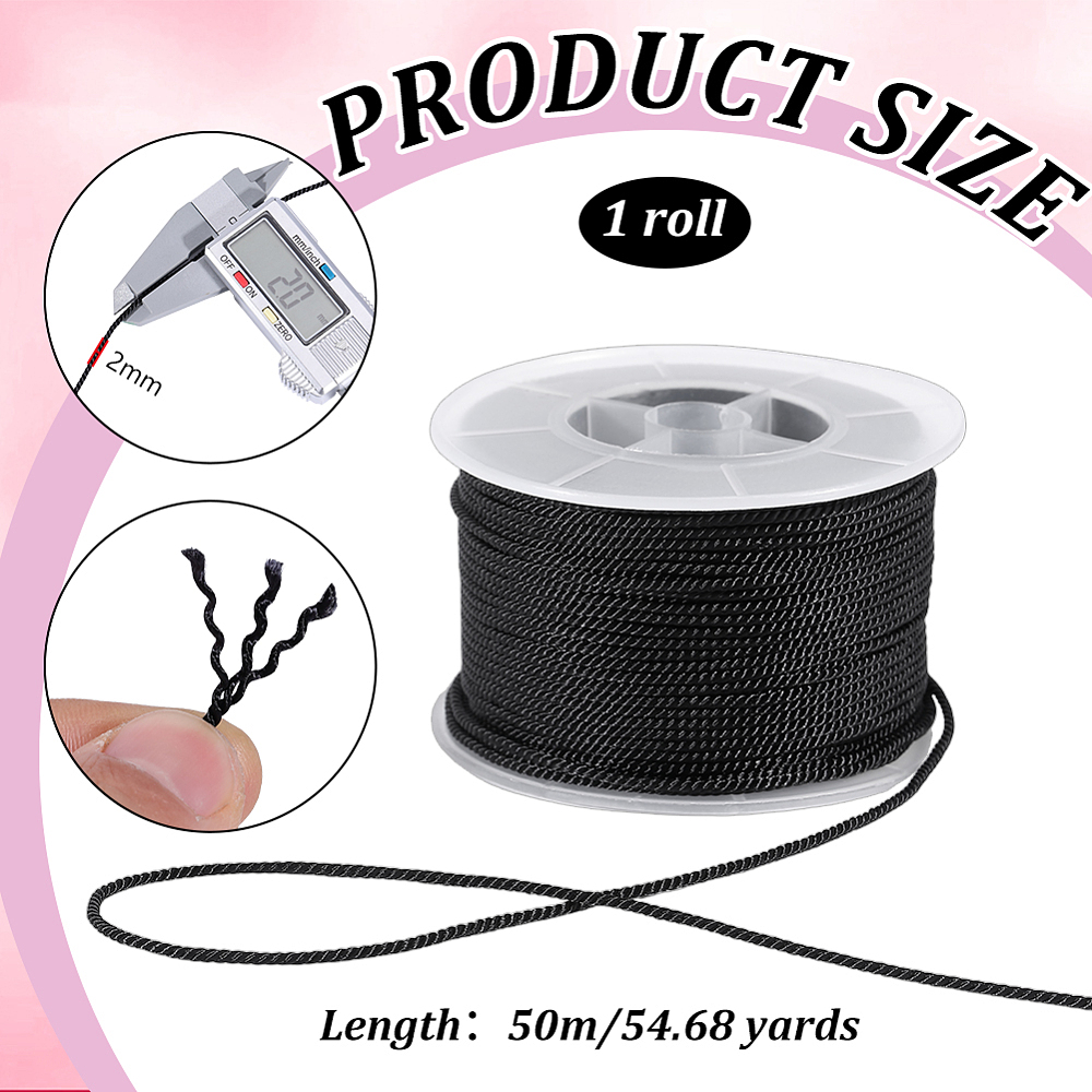 54,68 Yards Schwarze Gedrehte  – Cord Trim Twisted Bewertung und Preis