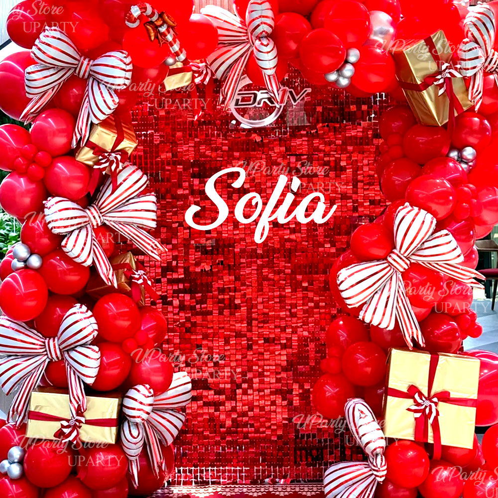 Rote schimmernde Wandhintergru – Sequin Fabric Panel Bewertung und Preis