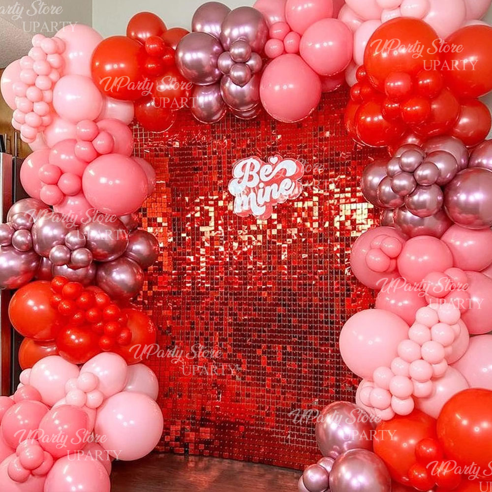 Rote schimmernde Wandhintergru – Sequin Fabric Panel Bewertung und Preis