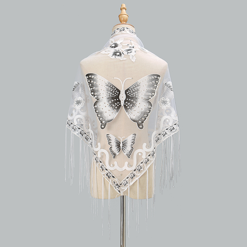 Mode Dreieck Schal Schmetterli – Tassel Fringe Trim Bewertung und Preis
