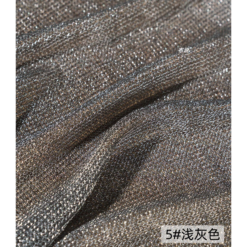 Hellgrauer Metallic-Garnstoff, – Crystal Mesh Fabric Bewertung und Preis