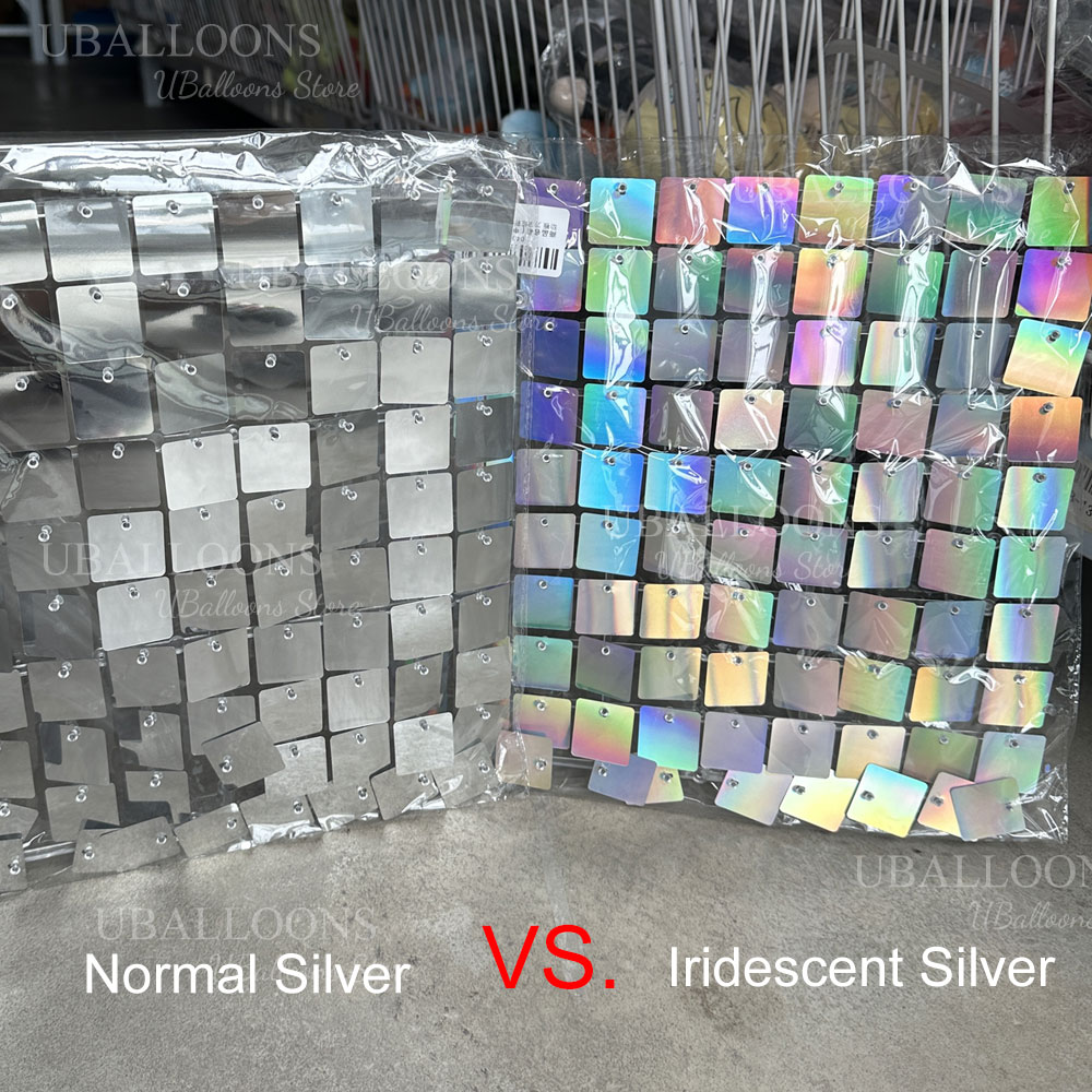 Schillernde silberne Schimmer- – Sequin Fabric Panel Bewertung und Preis