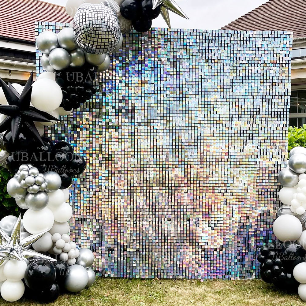 Schillernde silberne Schimmer- – Sequin Fabric Panel Bewertung und Preis