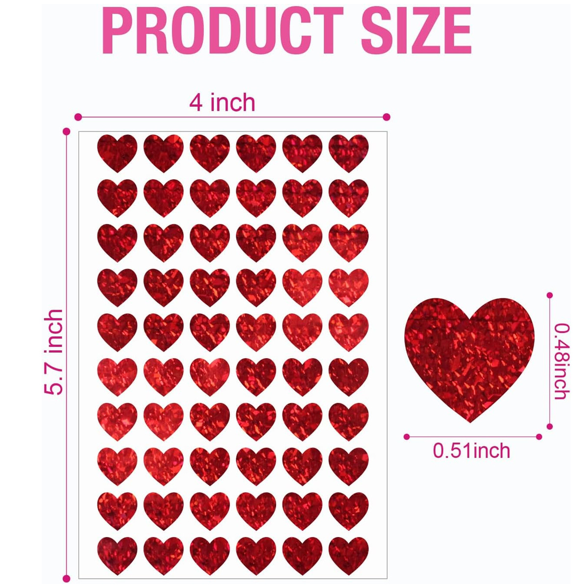 600 Stück rote Herz-Aufkleber, – Glitter Vinyl Roll Bewertung und Preis