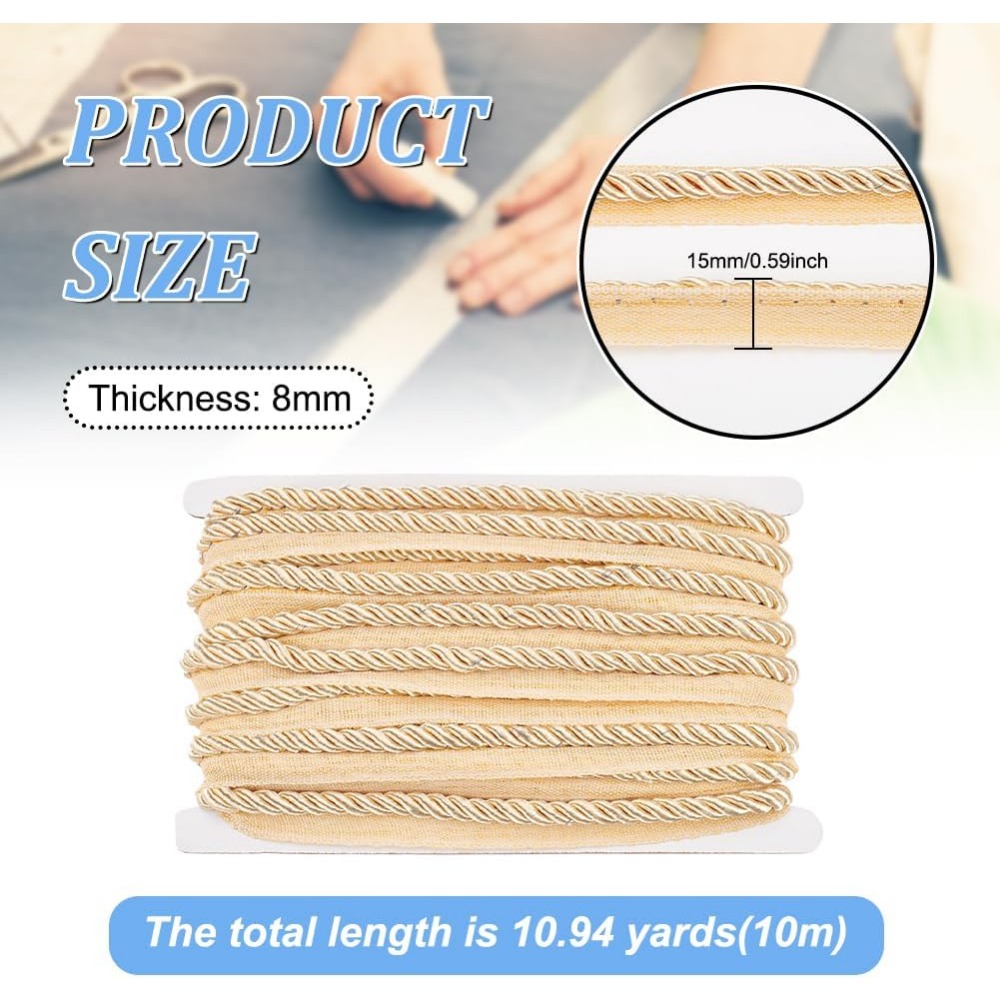 11 Yards Twisted Lip Cord Trim – Cord Trim Twisted Bewertung und Preis