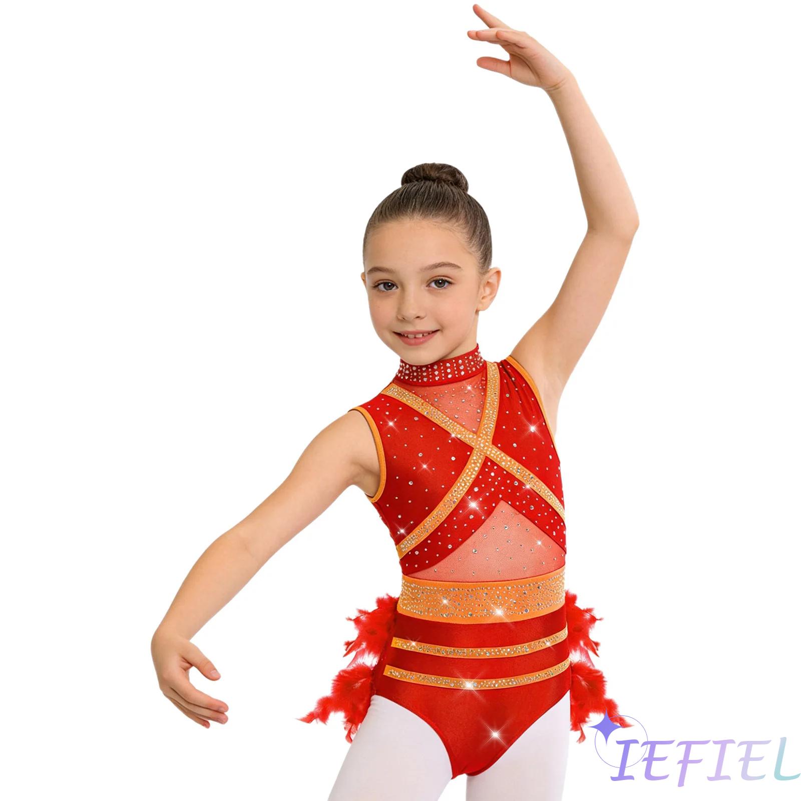 Kinder Mädchen Latein Ballett  – Rhinestone Banding Trim Bewertung und Preis
